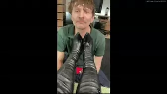 Woooow Amazing! POV b100 The slave immediately grabs her drool and licks her boots