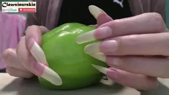 Nails cutting and destroying pepper