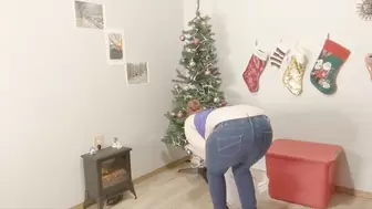 Buttcrack Exposed Taking Down Christmas Tree
