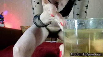 Mature Mistress Pees In Glass And Offers You To Taste