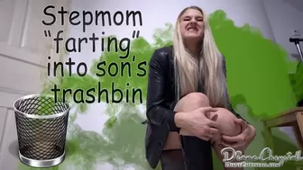 Stepmom farting into stepsons trashbin 4