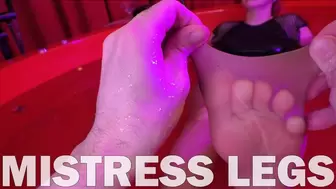 Just Wet Nylons Feet Massage From First Person View (MOV HD)