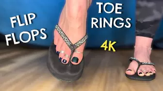 Flip Flops shoeplay Sexy Toe Rings and Anklet in 4K
