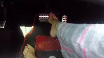 Behind the wheel Barefoot high arch DRIVING