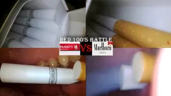 Muratti red 100s vs Marlboro red 100s inside