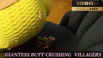 Giantess Butt CRUSHING Villagers - {HD 1080P}