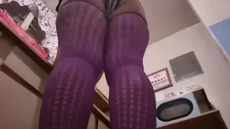 you are tiny and under Sexy Giantess unaware in Pretty Purple Pantyhose Thighs Butt Cheeks& Big Ass View is towering over you when she accidentally falls and smothers you under her big ass cheeks Giantess Butt Drops what did i sit on?SloMoButtCrush