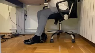 HORNY SECRETARY IN LOAFERS AND BLACK SOCKS - MP4 HD