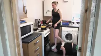 Trampling Him In Converse Whilst Cooking A Meal (4K)