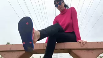 Pink Polish Flip Flop Tease