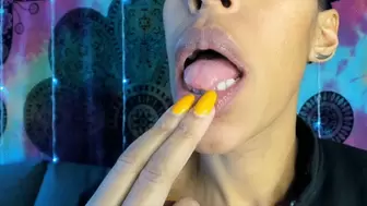 Finger suck and hand licking