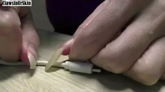 Nails against cable
