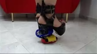 crushing some toy cars in wooden sandals and Heels