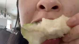 Aurora's Mouth Eats A Pear