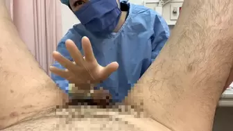 Hand Job of Asian in surgical gown Yukino version