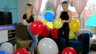 Bursting balloons with my girlfriend