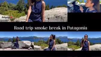 Road trip smoke break in Patagonia - travel with Angie