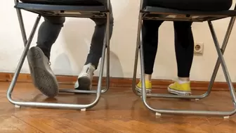 SEXY FOOTSIE IN CONVERSE IN A WAITING ROOM - MP4 HD