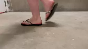 Going Up Stairs In Flip Flops With Soles