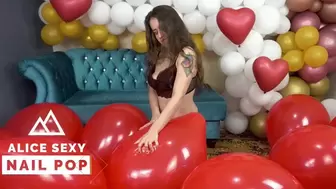 Watch Me Tease and Nail Pop Red 16" Balloons - 4K
