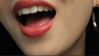 Aurora's Teeth With Red Lipstick