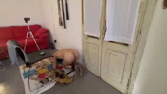 Mouth fucking the bounded doormat