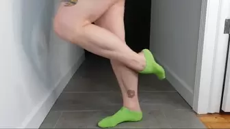 Calves in Lime Green Ankle Socks MP4 640