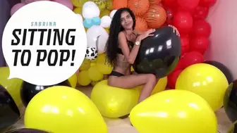 Sit pop on Black & Yelloow 16" Balloons by Sabrina