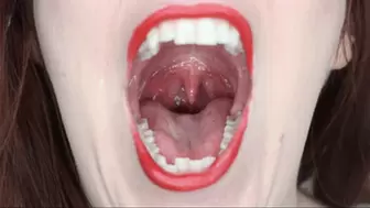 Putting on Lipstick and Opening Wide - Uvula Show!