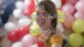 Selfiestyle balloon bursting