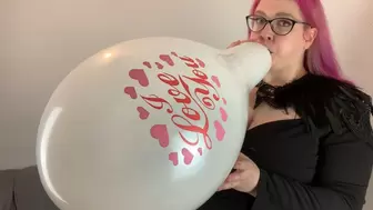 Blow to pop several 12 inch balloons