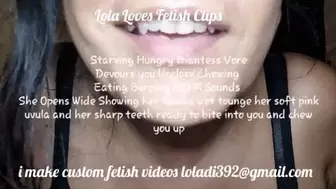 Starving Hungry Giantess Vore Devours you Upclose Chewing Eating Burping ASMR Sounds She Opens Wide Showing her lucious wet tounge her soft pink uvula and her sharp teeth ready to bite into you and chew you up avi