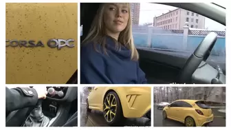 Hard test drive Opel Corsa OPC (193hp) by sexy girl