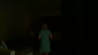 Fucking Debbie in Her Sexy Blue Dress, Turquoise Lacy Panties and Heeled Sandals Which She Switches to Stiletto Pumps Late at Night 2