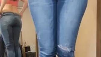 Mirror Wetting in Tight Jeans