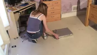 Danielle Demolishes A DVD Player With Sneakers & Shoes