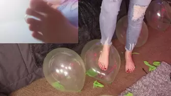 Popping Balloons With My Feet - 2 Cameras