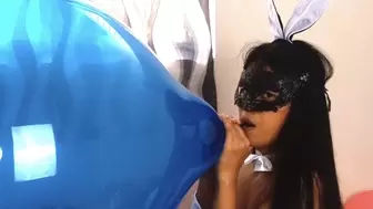 Kate Blows To Pop Your HUGE Blue 24Inch Tuftex Balloon