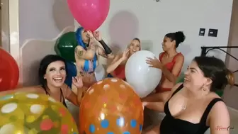 5 GIRLS DELICIOUS PARTY WITH BALLOONS AND LOTS OF HOT KISSES - NEW KC 2022 - CLIP 3 IN FULL HD
