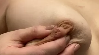 Dripping Milky Nipples - HD 60 fps Extreme Close-Up MILF NIPPLES