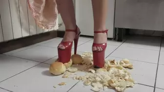 I crush little bread with my lap dance heels (visual 2)