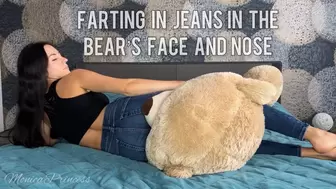 Farting in jeans in the bear’s face and nose
