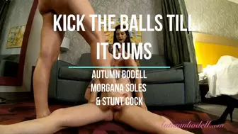 kick the Balls Till it Cums Close up
