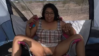 Camping outdoors orgasm