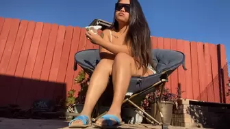 Flash Tits In My Backyard Sunbath In My Half Clothes