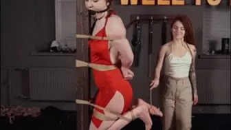 Helpless Alice gets hard bastinado while tied to pole on her knees (Full HD mp4)