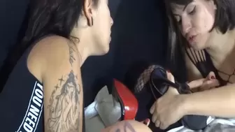 SHOE FUCKING MOUTH AND SNIFFING DOMMES LADY SNOW AND RAVE GIRL