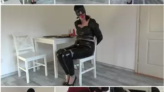 Sexy spy before and after interrogation with food (Part of my video)