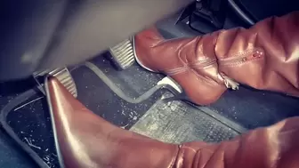 Beautiful boots and sexy pedal pumping