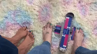 Two Girls 1 Foot Measuring Device